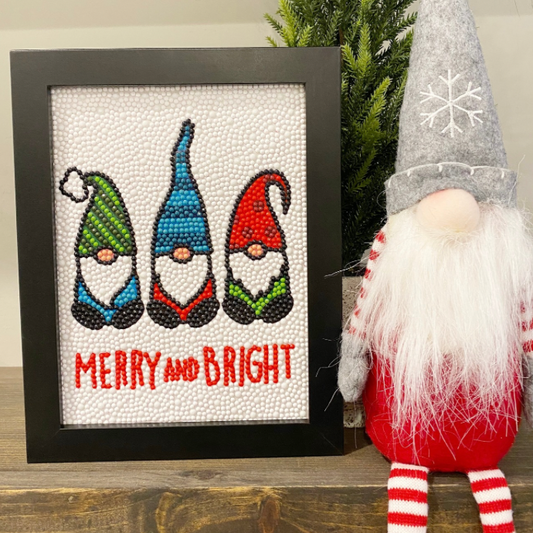 Merry & Bright Gnomes Diamond Painting Kit